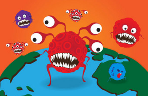 Микробы, нарисованные монстриками