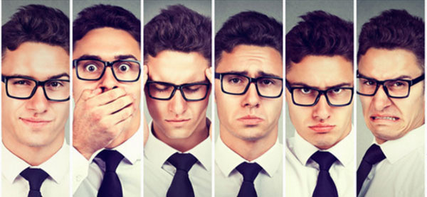 6 снимков мужчины, демонстрирующих изменения в настроении